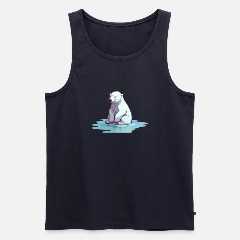 Eisbär ohne Eis Klimawandel - Männer Premium Bio Tank Top - Navy