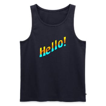 Hello! - Men's Premium Organic Tank Top - navy - Front - Michal (187cm)