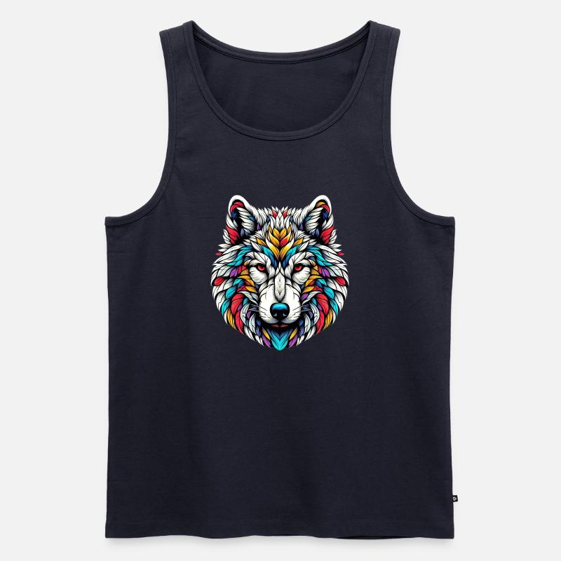 Wolf - Männer Premium Bio Tank Top - Navy