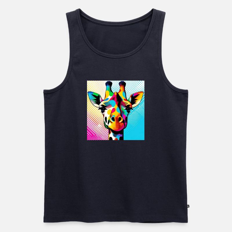 Giraffe Pop Art - Männer Premium Bio Tank Top - Navy
