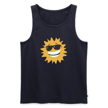 Sunburst lächelt mit Sonnenbrille - Männer Premium Bio Tank Top - Navy - Vorne - AI Model Male 178 light (178cm)