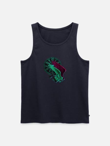 Engelflügel Neon uhren - Männer Premium Bio Tank Top - Navy