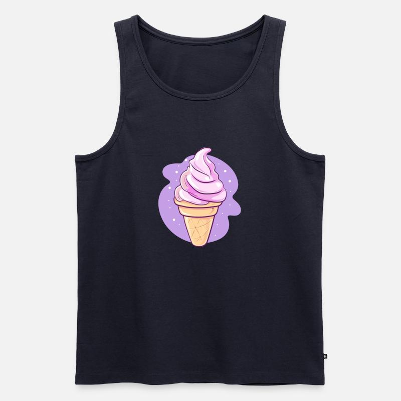 Pinkes Softeis - Männer Premium Bio Tank Top - Navy