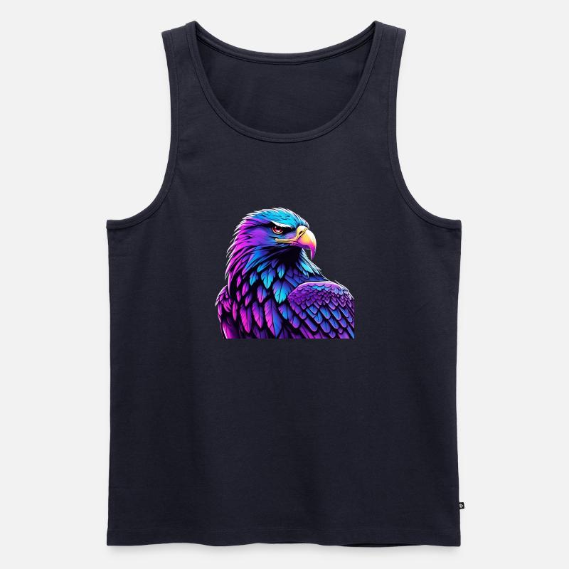 Glowing Eagle with Gradient - Men's Premium Organic Tank Top - navy