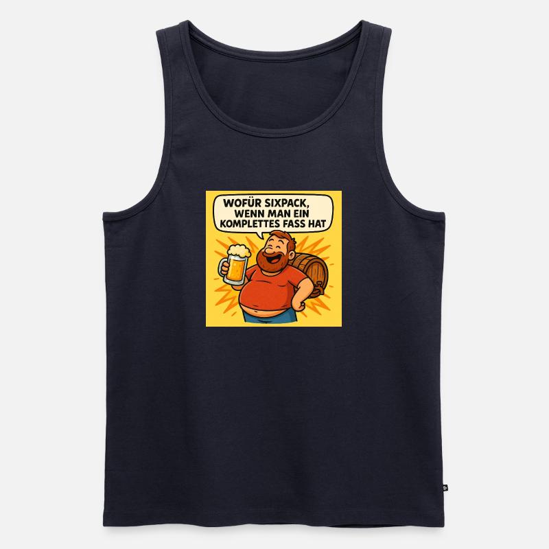 Six Pack oder Fass - Männer Premium Bio Tank Top - Navy