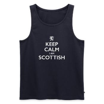 Scottish Scot, Écosse - Débardeur bio Premium Homme - bleu marine - Devant - AI Model Male 178 light (178cm)
