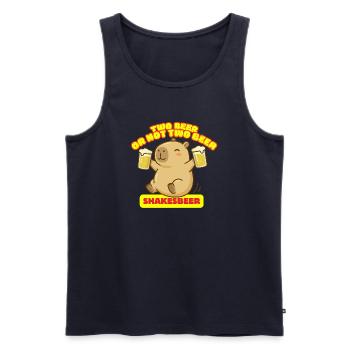 Zwei Bier oder nicht zwei Bier – Shakesbeer – Capybara - Männer Premium Bio Tank Top - Navy - Vorne - AI Model Male 178 light (178cm)