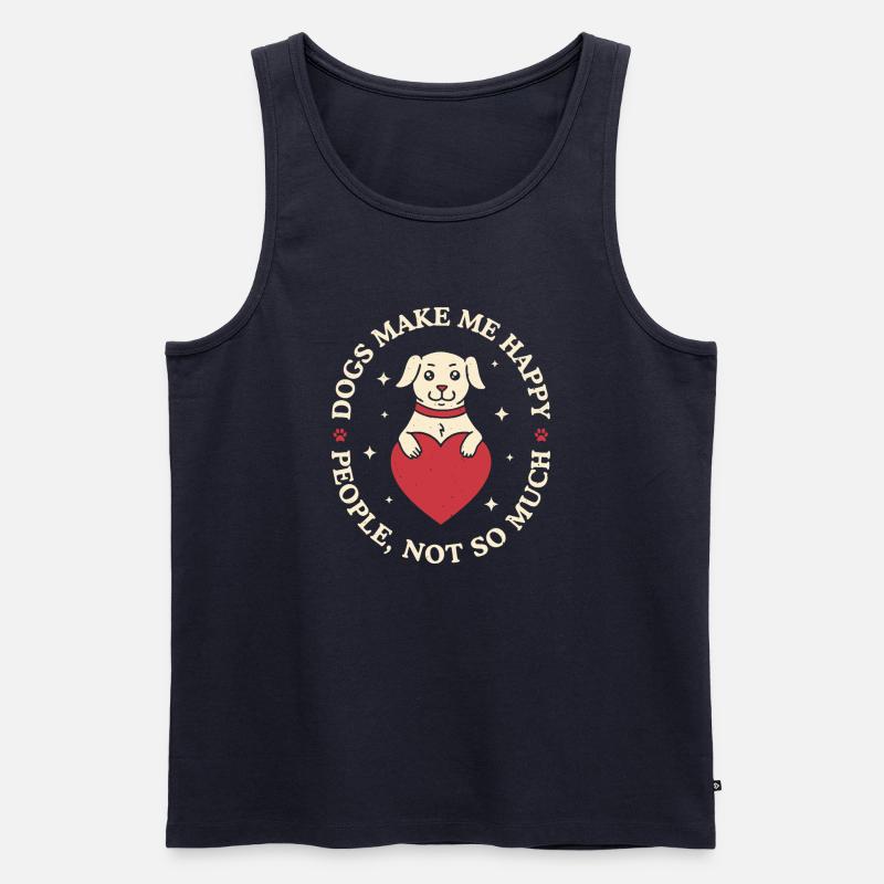Hunde machen mich glücklich - Männer Premium Bio Tank Top - Navy