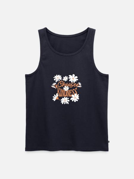 Wähle Freundlichkeit Süßes Gänseblümchen-Design - Männer Premium Bio Tank Top - Navy