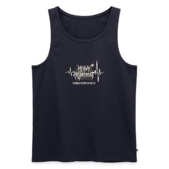 Heartbeat Heavy Metal - Männer Premium Bio Tank Top - Navy - Vorne - Michal (187cm)