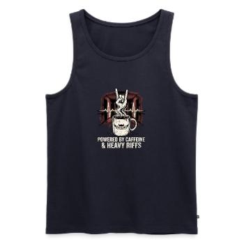 Heavy Metal Altenpfleger - Männer Premium Bio Tank Top - Navy - Vorne - Michal (187cm)