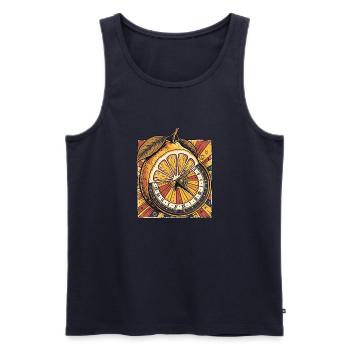 Zitrone Uhr - Männer Premium Bio Tank Top - Navy - Vorne - Michal (187cm)