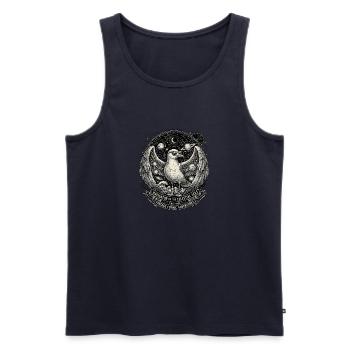 Möwen Kosmos - Männer Premium Bio Tank Top - Navy - Vorne - Michal (187cm)