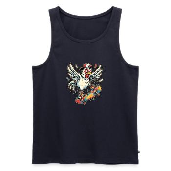 Skater Chicken - Männer Premium Bio Tank Top - Navy - Vorne - Michal (187cm)
