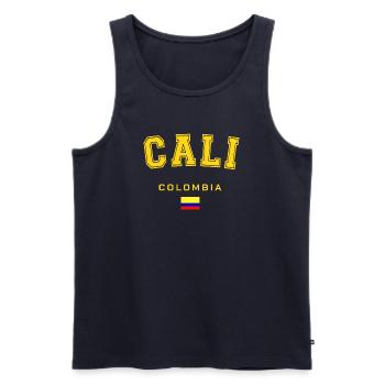 Cali Colombia Flag College Look - Männer Premium Bio Tank Top - Navy - Vorne - Michal (187cm)