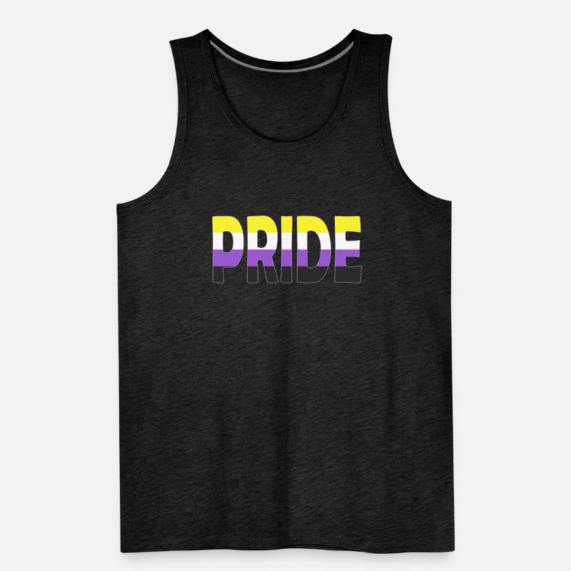 Pride lettering Non-Binary Non-Binary LGBTQ Men's Premium Organic Tank Top