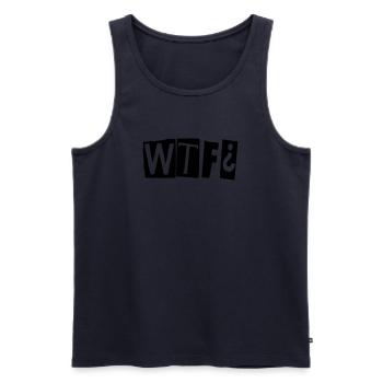 wtf - Männer Premium Bio Tank Top - Navy - Vorne - Michal (187cm)
