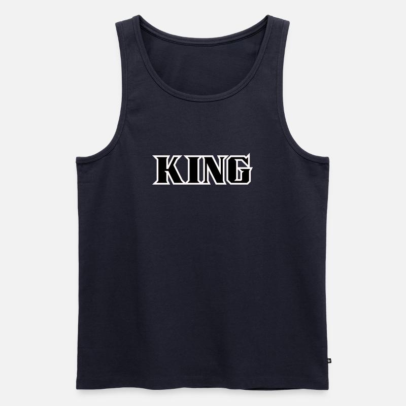 King Classic Text - Männer Premium Bio Tank Top - Navy