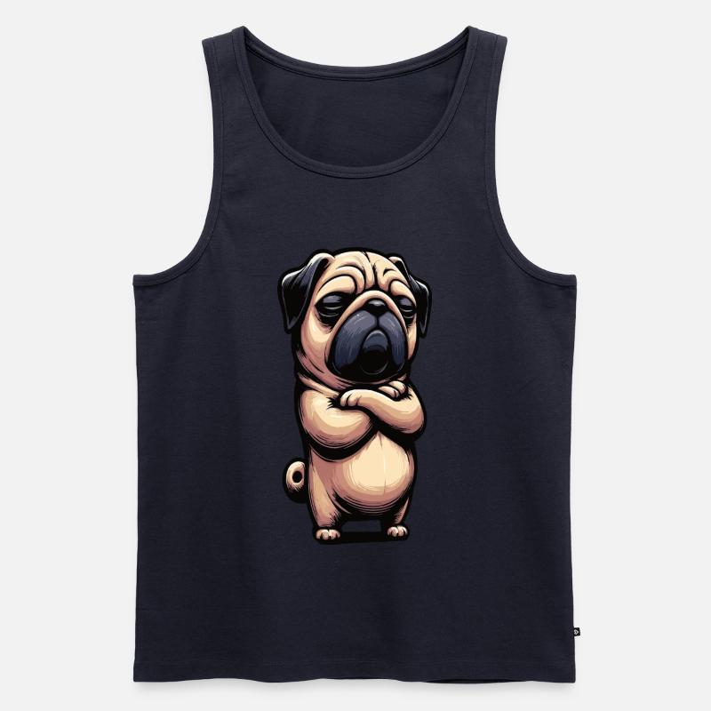 Mops Möpse Mopsbesitzer Mopsliebhaber Mopshalter - Männer Premium Bio Tank Top - Navy