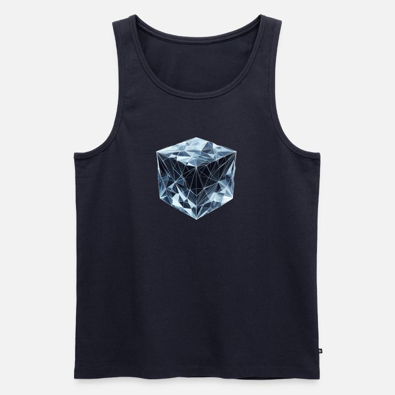 Ein Eiswürfel im Polygon-Stil - Männer Premium Bio Tank Top - Navy