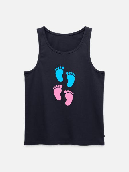 Baby-Fußabdrücke blau und rosa - Männer Premium Bio Tank Top - Navy