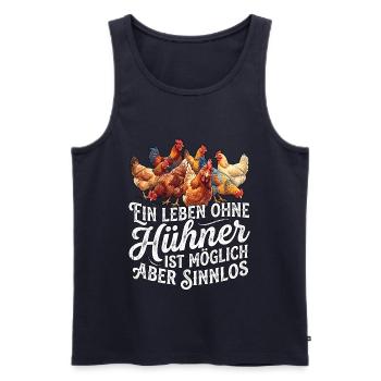 Hühnerliebhaber Hühnerhalter - Männer Premium Bio Tank Top - Navy - Vorne - Michal (187cm)