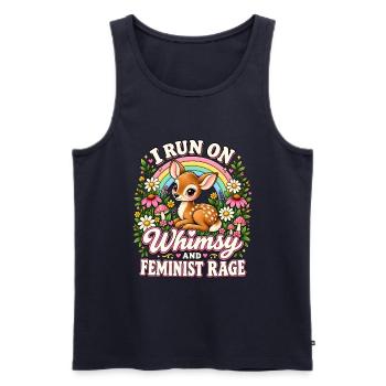 I Run On Whimsy And Feminist Rage - Männer Premium Bio Tank Top - Navy - Vorne - Michal (187cm)