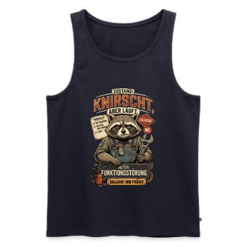 Condition Crunches But Runs Age Dysfunction - Männer Premium Bio Tank Top - Navy - Vorne - Michal (187cm)