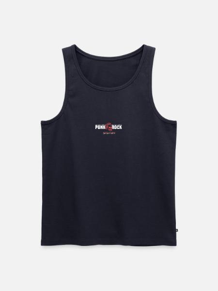 Punk Skull mit rotem Mohawk - Männer Premium Bio Tank Top - Navy
