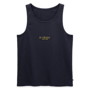 IA ORANA (Sunset) - Männer Premium Bio Tank Top - Navy - Vorne - Michal (187cm)