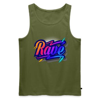 Rave - Men's Premium Organic Tank Top - khaki - Front - Michal (187cm)