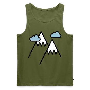 Der Berg ruft - Männer Premium Bio Tank Top - Khaki - Vorne - Michal (187cm)