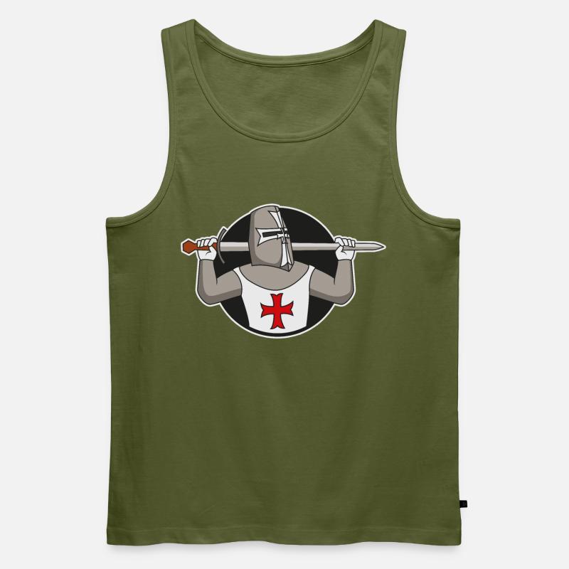 Kreuzritter | Ritter - Männer Premium Bio Tank Top - Khaki