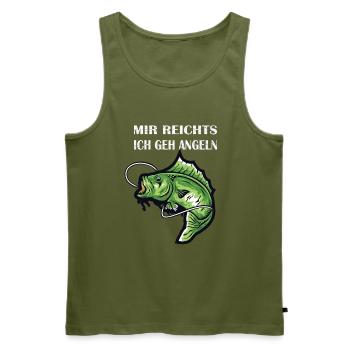 Mir reichts ich geh Angeln - Männer Premium Bio Tank Top - Khaki - Vorne - Michal (187cm)