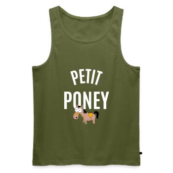 Petit poney - Débardeur bio Premium Homme - kaki - Devant - Michal (187cm)