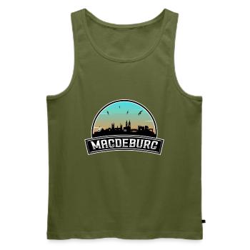 Magdeburg Deutschland Skyline Deutsches Souvenir - Männer Premium Bio Tank Top - Khaki - Vorne - Michal (187cm)