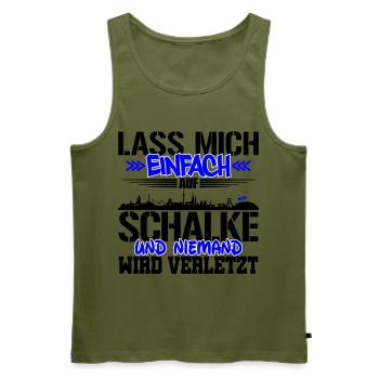 Lasst mich auf Schalke | Farbe änderbar - Männer Premium Bio Tank Top - Khaki - Vorne - Michal (187cm)