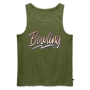 Bowling - Männer Premium Bio Tank Top - Khaki - Vorne - Michal (187cm)