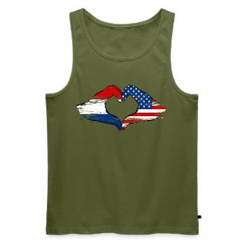 Holland USA heart shape with hands used - Men's Premium Organic Tank Top - khaki - Front - Michal (187cm)