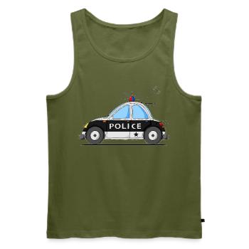 Polizeiauto Police Schwarz - Männer Premium Bio Tank Top - Khaki - Vorne - Michal (187cm)