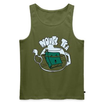 Novel Tea - Débardeur bio Premium Homme - kaki - Devant - Michal (187cm)