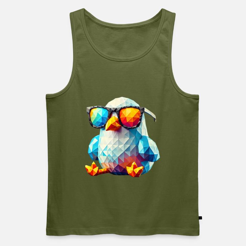 Coole Seagull Sonnenbrille - Männer Premium Bio Tank Top - Khaki