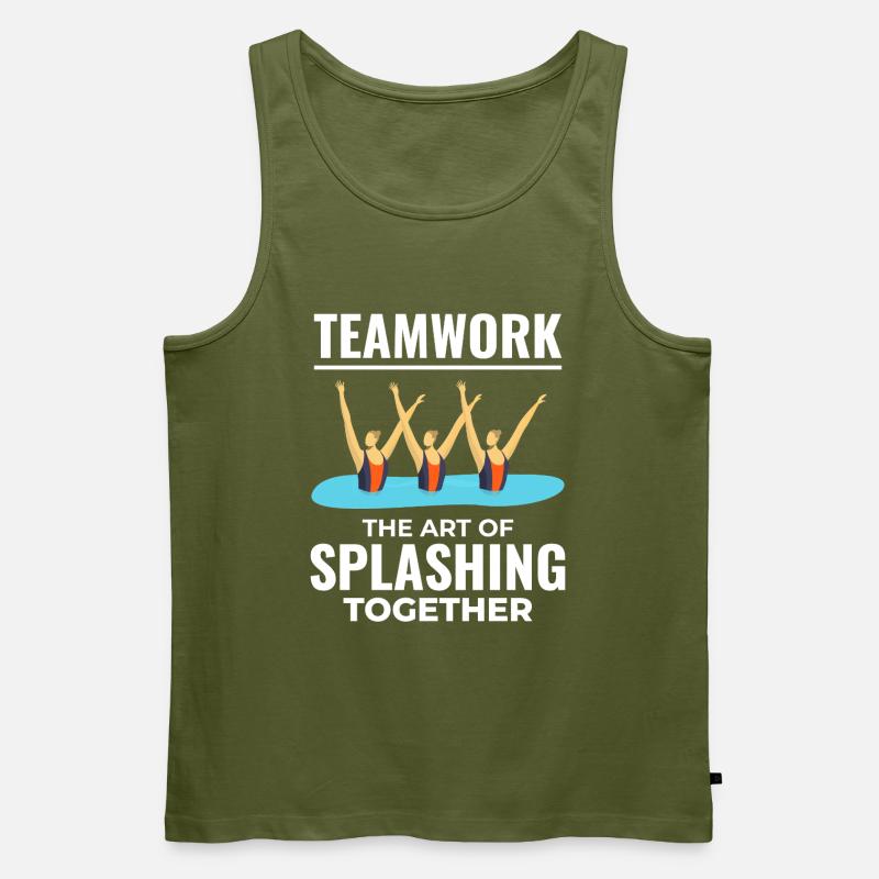 Teamwork Spritzwasser Design Synchronschwimmen - Männer Premium Bio Tank Top - Khaki