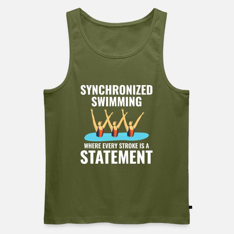 Erklärung zum Synchronschwimmen - Männer Premium Bio Tank Top - Khaki