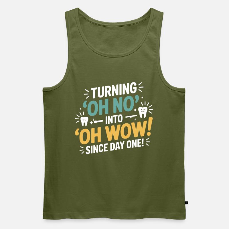 Dental Lab Microscope Work  - Men's Premium Organic Tank Top - khaki