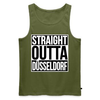 Straight Outta Düsseldorf - Männer Premium Bio Tank Top - Khaki - Vorne - Michal (187cm)