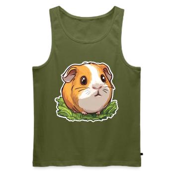 guinea pig - Men's Premium Organic Tank Top - khaki - Front - Michal (187cm)
