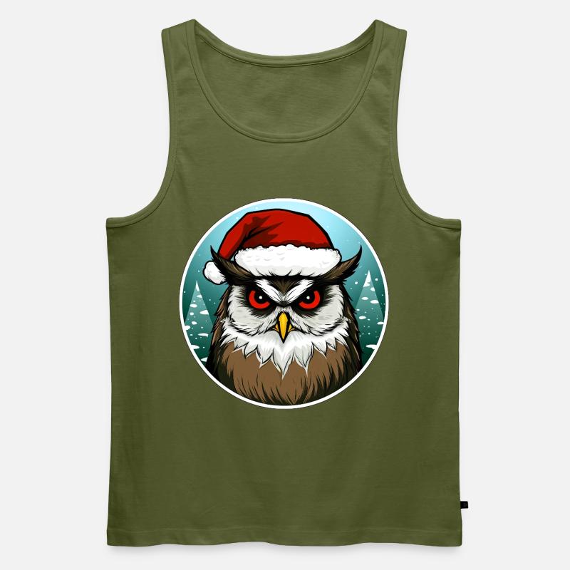 Weihnachten Eulen - Männer Premium Bio Tank Top - Khaki