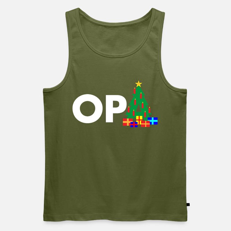 Opa Weihnachtsbaum - Männer Premium Bio Tank Top - Khaki