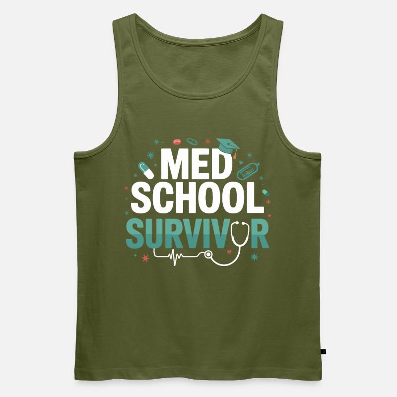 Med School Survivor - Männer Premium Bio Tank Top - Khaki